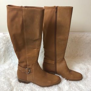 Nine West Cognac Leather Riding Boots